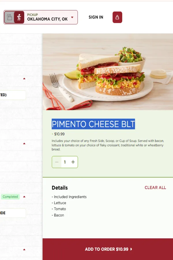 Chicken Salad Chick Pimento Cheese BLT 3 How to Order chicken salad chick Pimento Cheese BLT