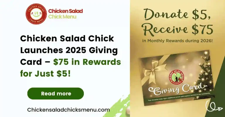 Chicken Salad Chick Launches 2025 Giving Card – $75 in Rewards for Just $5!
